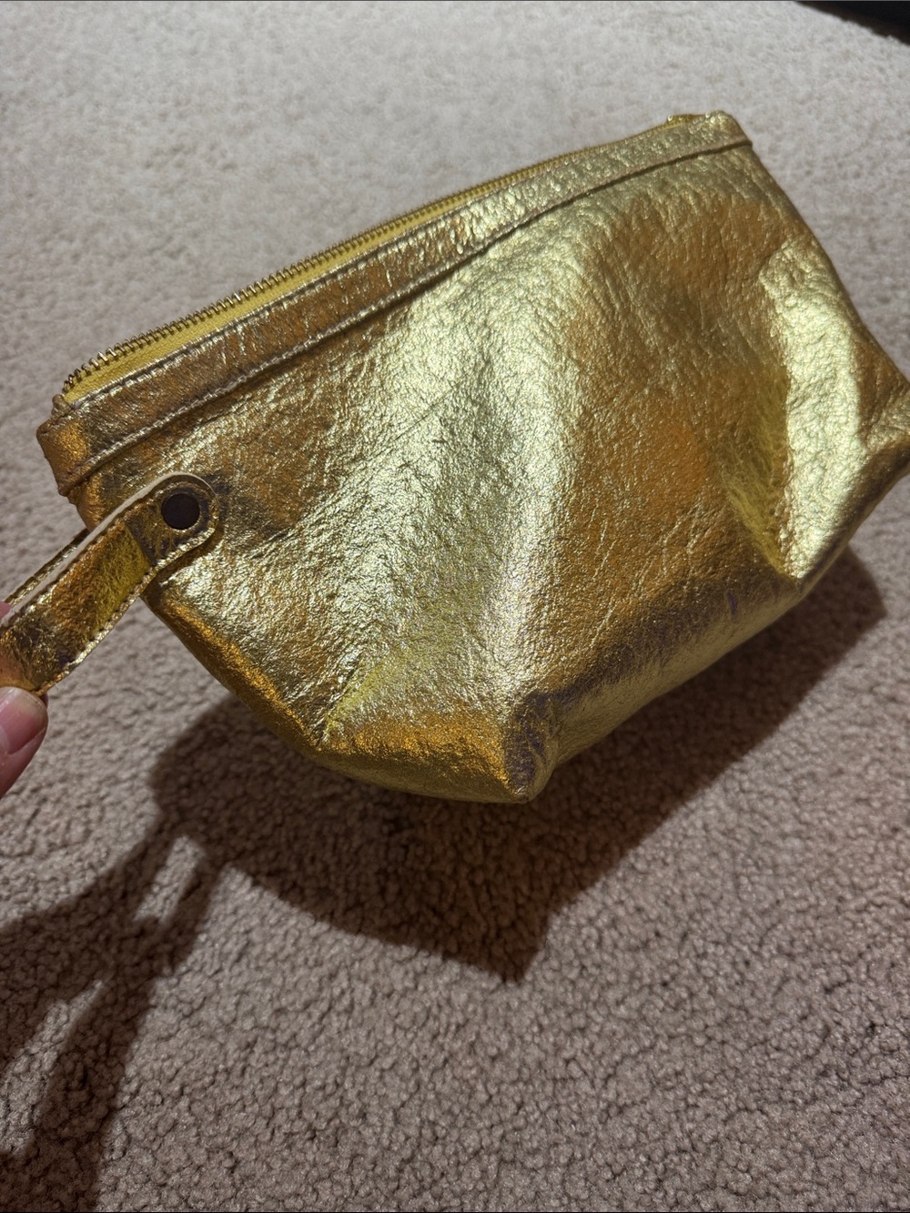 Metallic Gold Women's Wristlet Pouch
